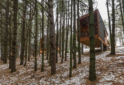 Whitetail Woods Regional Park Camper Cabins. Foto door Paul Crosby